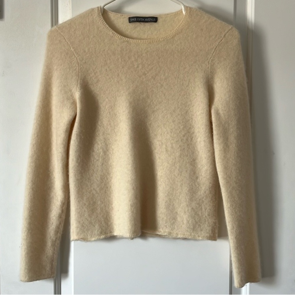 Saks Fifth Avenue, Beige Cashmere Long Sleeve